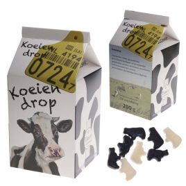 Koeiendrop in melkverpakking